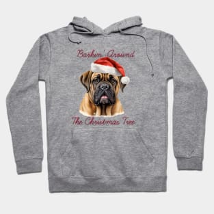 Christmas Bull Mastiff Dog in Santa Hat Hoodie